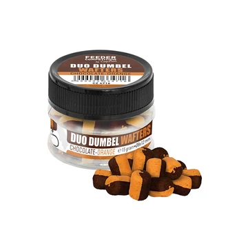 FC Duo Dumbel Wafters horogcsali, ø10x14 mm, csoki, narancs, 15 g
