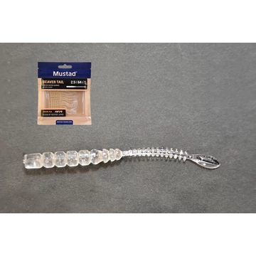 MUSTAD AJI BEAVER TAIL 2.5   CLEAR RAINBOW GLITTER 12DB/CSOMAG