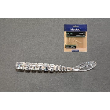 MUSTAD AJI FISH TAIL 2   CLEAR RAINBOW GLITTER 12DB/CSOMAG