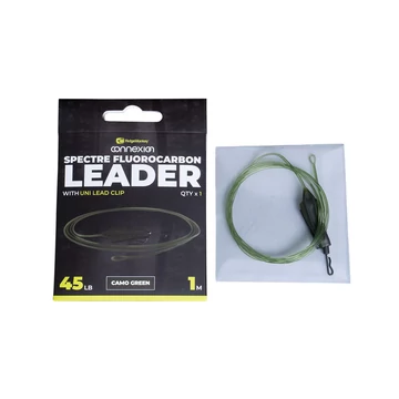 RIDGEMONKEY SPECTRE FLUOROCARBON UNI LEAD CLIP LEADER - CAMO BROWN BOJLIS SZERELÉK