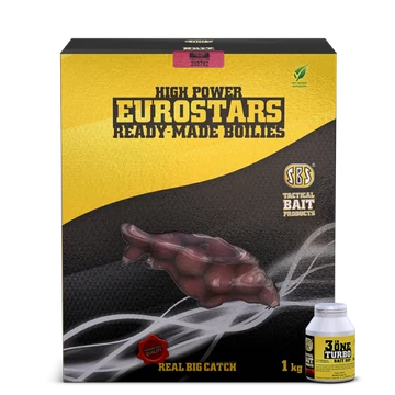Eurostar Ready-Made Boilies + 50 ml 3 in One Turbo Bait Dip Cranberry 1kg