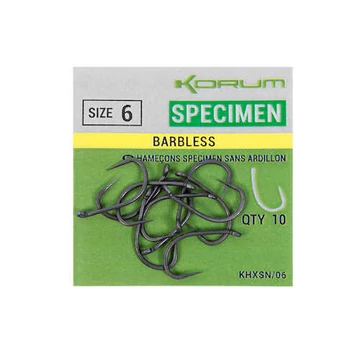 Korum XPERT SPECIMEN BARBLESS HOOKS - 6