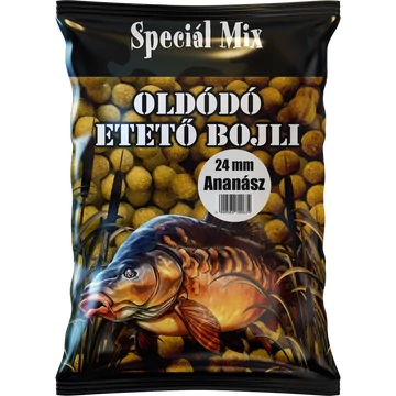 Speciál mix Oldódó Etető Bojli ANANÁSZ 24mm 1 kg