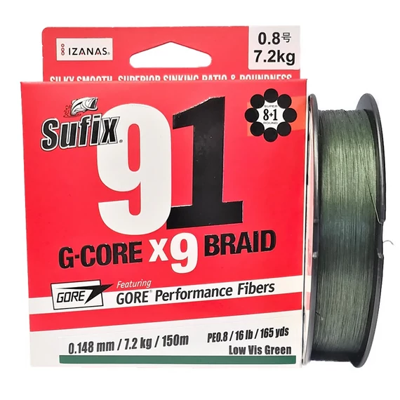 Sufix 91 BRAID 150M VIS GREEN 14,8