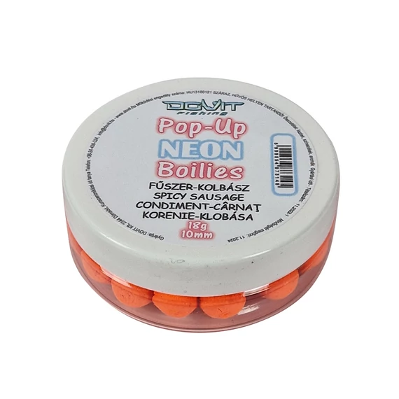 Dovit  Pop-Up Neon Boilie 10mm - Fűszer-kolbász