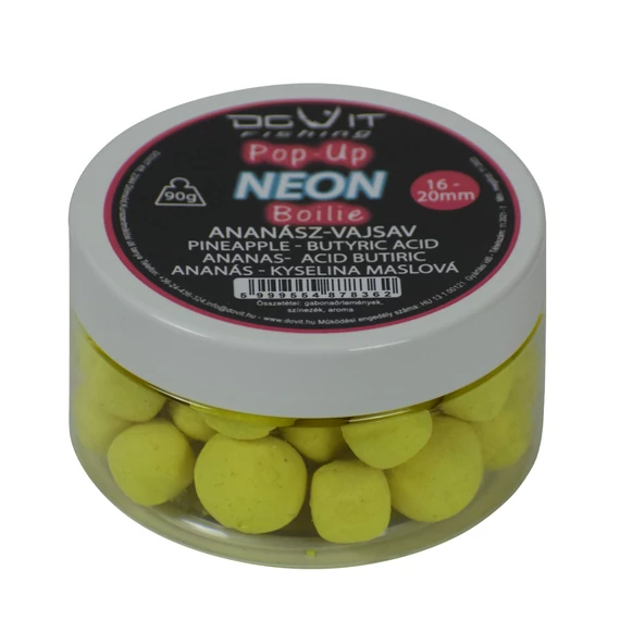 Dovit  Pop-Up Neon Boilie 16-20mm - Ananász-vajsav