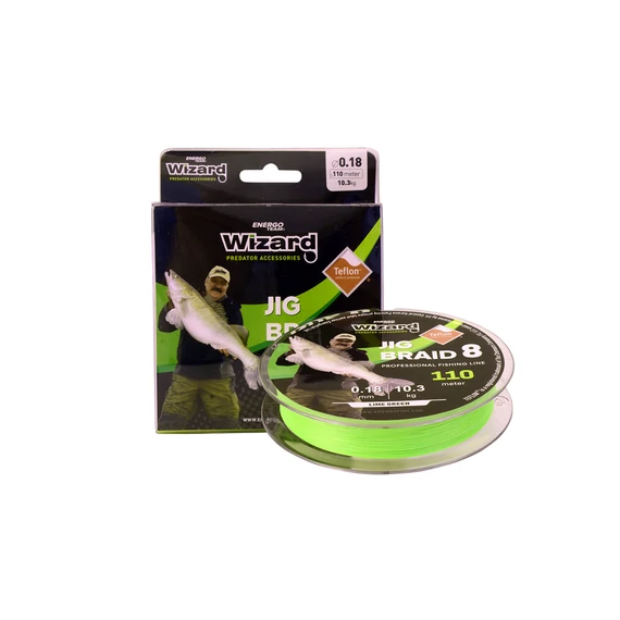ZSINÓR WIZARD JIG BRAID 0,10MM 6.2 KG 110M LIME GREEN