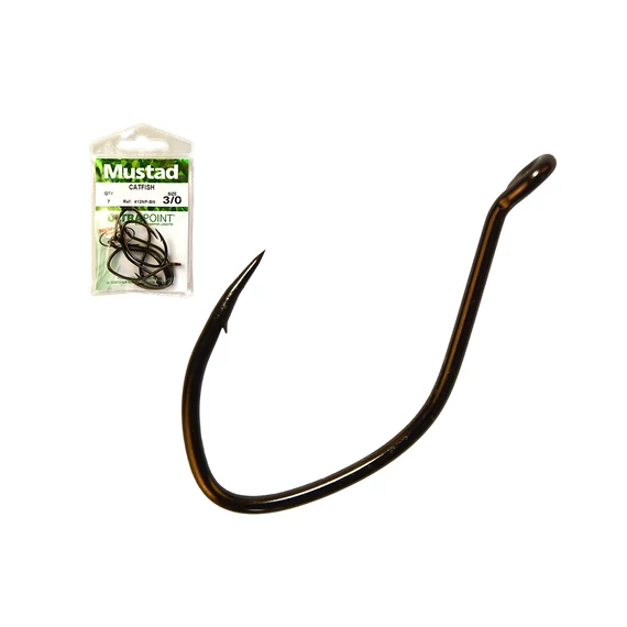 MUSTAD ULTRA NP SINGLE CATFISH, BLACK NICKEL 6/0 5DB/CSOMAG