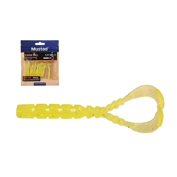 MUSTAD AJI CRAW TAIL 1.7   CLEAR LUMINOUS SILVER GLITTER 12DB/CSOMAG