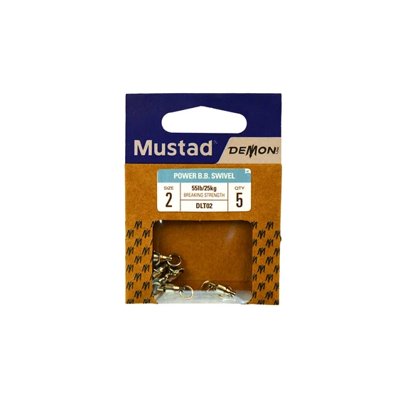 MUSTAD BB SWIVEL W/ WELDED RINGS 1 5DB/CSOMAG