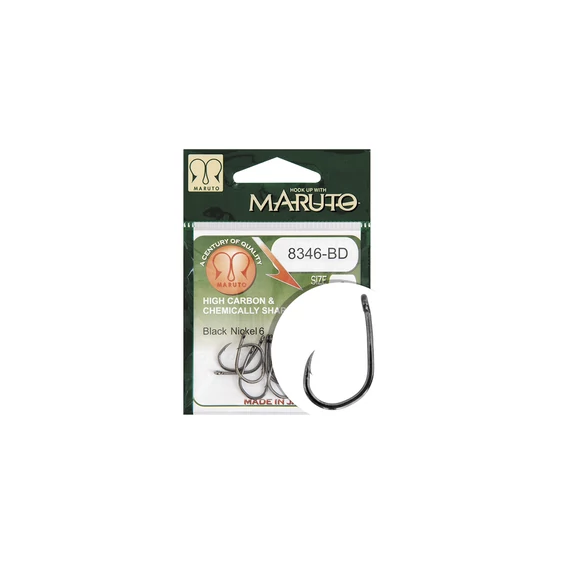 MARUTO HOROG 8346BD CARP HOOKS BARBED FORGED T.D.E.10° HC BLACK NICKEL 6
