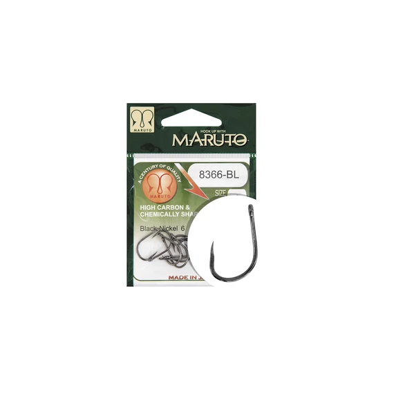 MARUTO HOROG 8366BL CARP HOOKS BARBLESS STRAIGHT EYE FORGED REVERSED RINGED HC BLACK NICKEL 10