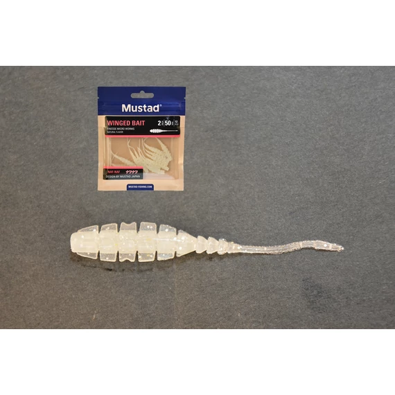 MUSTAD AJI WINGED BAIT 2   CLEAR PURPLE GLITTER 12DB/CSOMAG