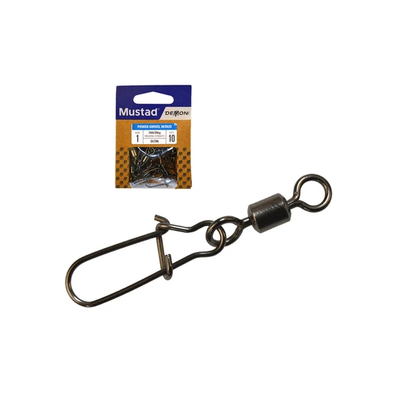 MUSTAD POWER ROLLING SWIVEL W/ DUO LOCK 4 10DB/CSOMAG