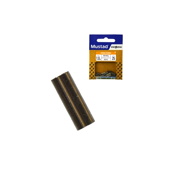 MUSTAD DOUBLE BARREL SLEEVE- BLACK 2.1MM BLACK NICKEL 25PCS/BAG