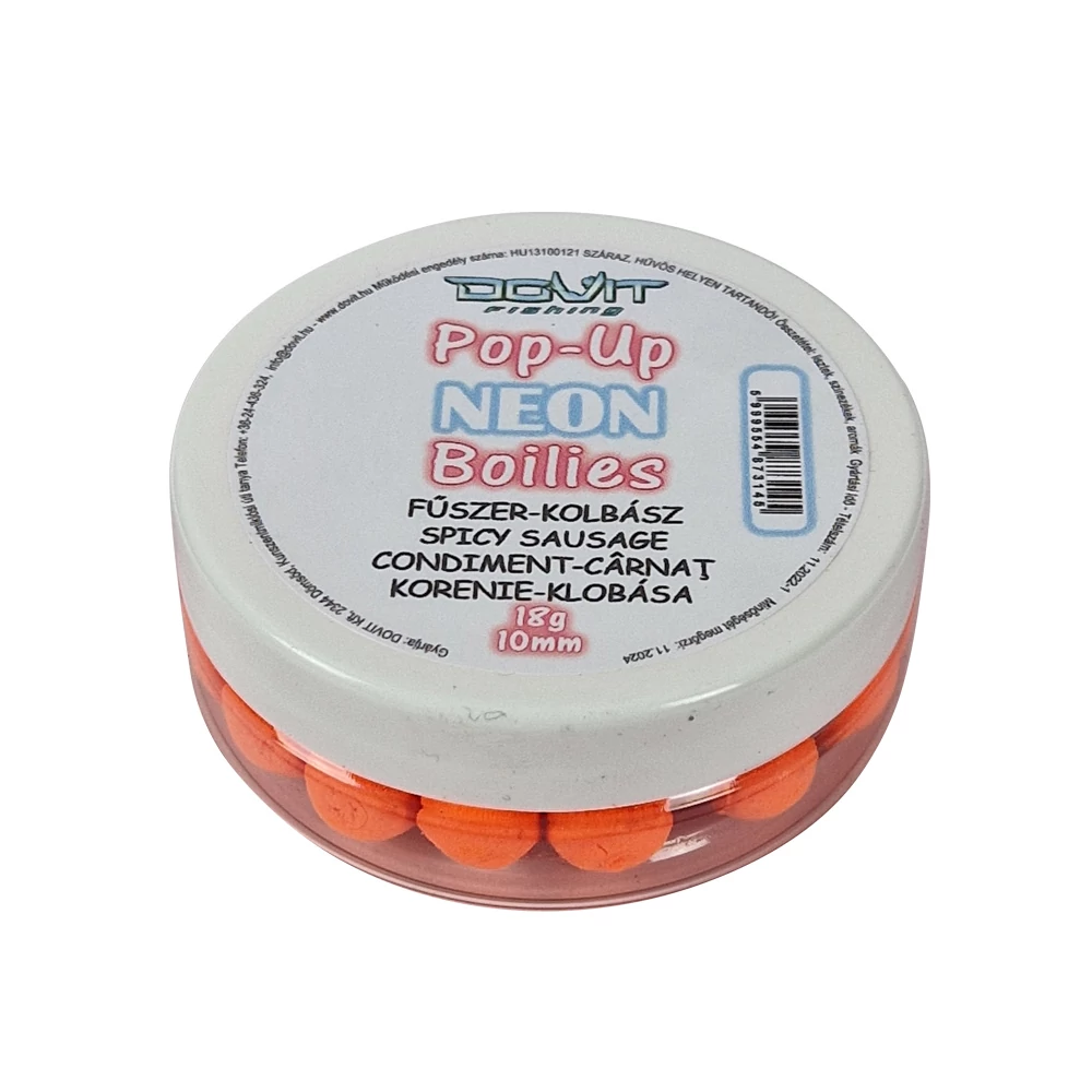 Dovit  Pop-Up Neon Boilie 10mm - Fűszer-kolbász